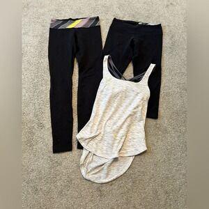 Lululemon size 6 bundle flawed, read.‎ Tank and full length leggings, capris